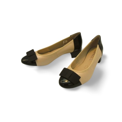 Czółenka Caprice 9-22307-42 beżowe,skóra licowa