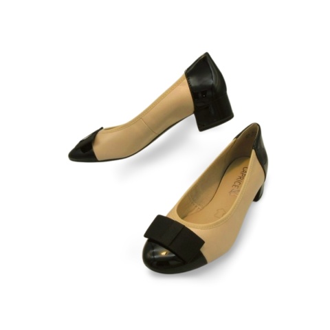 Czółenka Caprice 9-22307-42 beżowe,skóra licowa