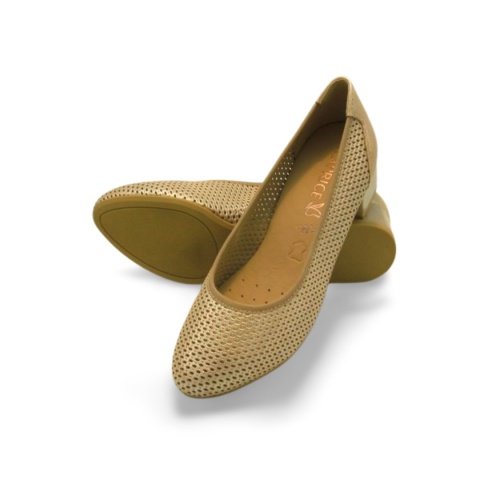 Czółenka Caprice 9-22501-44 metaliczny beż,skóra nubukowa
