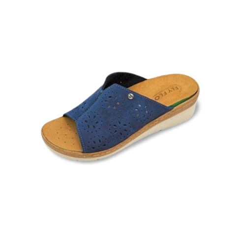 Klapki Fly Flot FL 43 K53 QV3001 niebieskie,skóra nubukowa