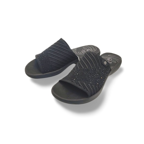 Klapki,Jana Coshy 8-27262-44 001 czarne,tekstylne