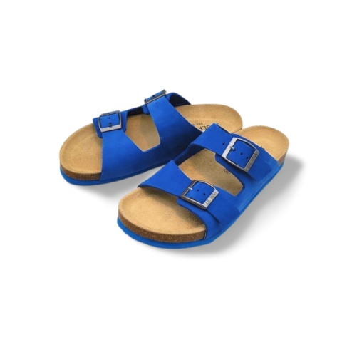 Klapki Josef Seibel 64301 10510 Hermine 01 niebieskie,skóra nubukowa