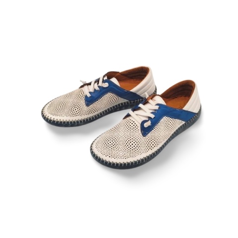 Półbuty MANITU 840074-05 białe/niebieskie