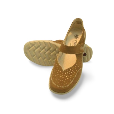 Półbuty Rieker 48996-62 beżowe,skóra ekologiczna