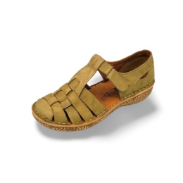 Sandały LORETTA LO6580-185 LORETTA pistacjowy,skóra licowa