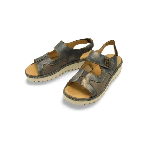 Sandały Rieker V1389-12 błękitne/srebrne,skóra ekologiczna