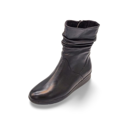 Botki Jana 8-25721-45 czarne marszczone