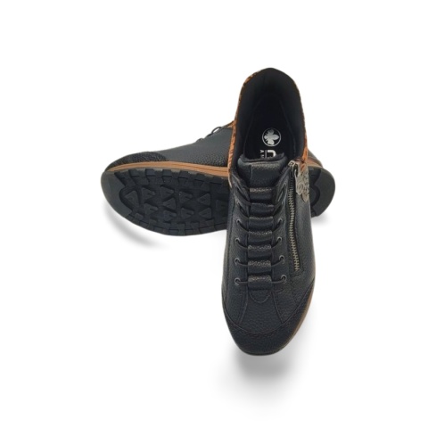 Półbut Rieker N1457-00 czarne panterka