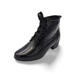 Botki Solidus 35019-01256 Kerry czarne skóra lakierowana, obcas