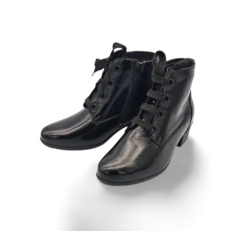 Botki Solidus 35019-01256 Kerry czarne skóra lakierowana, obcas