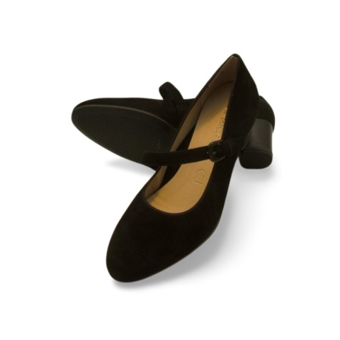 Czółenka Caprice 9-22310-44 czarne,skóra zamszowa cielęca