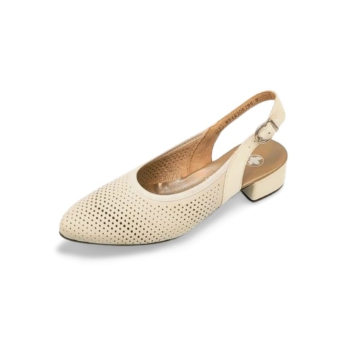 Czółenka Rieker 47066-80 białe,skóra naturalna