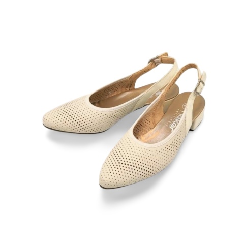 Czółenka Rieker 47066-80 białe,skóra naturalna