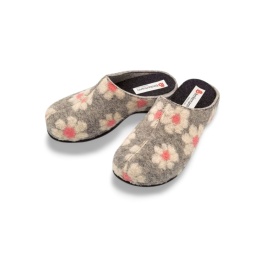 Kapcie BERKEMANN 01028-644 Donata szare kwiatki