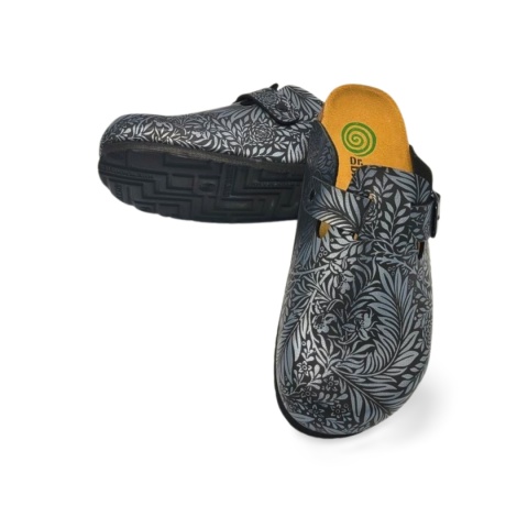 Klapki Dr Brinkmann 600144-09 czarno/srebrne