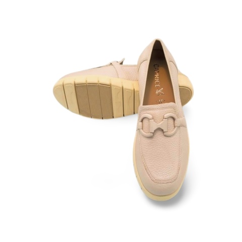 Półbuty Caprice 9-24700-42 perłowe, jelenia skóra