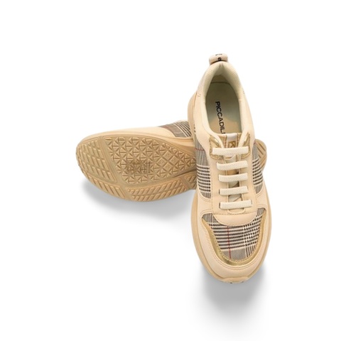 Półbuty PICCADILLY 935004 kremowe/ kratka