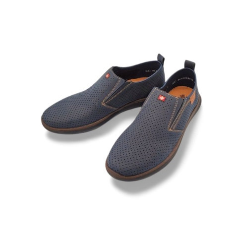 Półbuty Rieker 10452-14 granatowe,skóra nubukowa