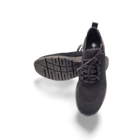 Półbuty Rieker B7376-00 czarne,tekstylne