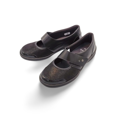 Półbuty Solidus 41513 Maike czarne strecz pasek