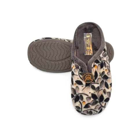 SANITAL FLEX 7902-2 kapcie D szare listki zakr.