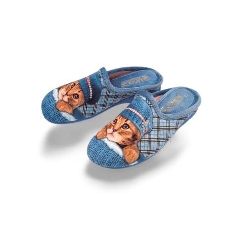 SANITAL FLEX Z25633 kapcie D niebieskie kot zakr.