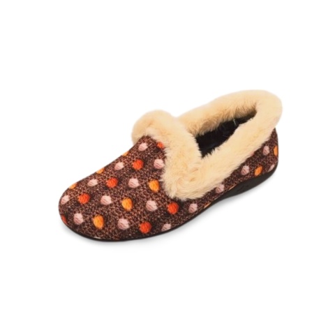 SANITAL FLEX Z26211 kapcie pełne brąz groszki