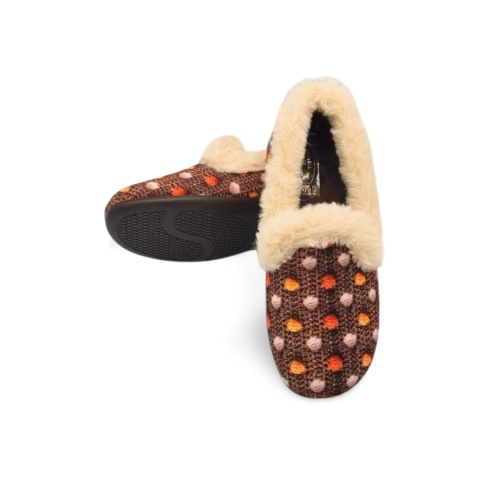 SANITAL FLEX Z26211 kapcie pełne brąz groszki