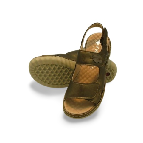 Sandały Rieker 60462-90 brązowe,skóra licowa