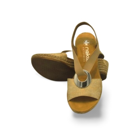 Sandały Rieker 624H6-93 beżowe,skóra ekologiczna