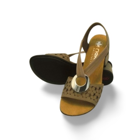 Sandały Rieker 64677-64 szare/brązowe, skora ekologiczna