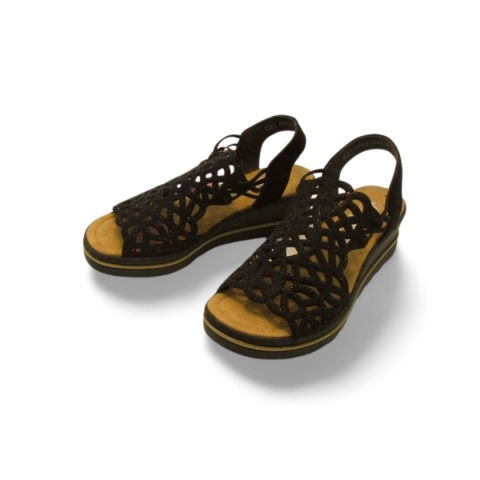 Sandały Rieker 67465-00 czarne,skóra ekologiczna