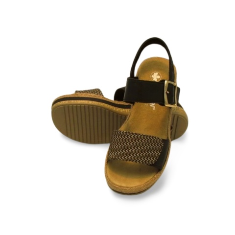 Sandały Rieker V0951-00 czarne,skóra licowa/tekstylne