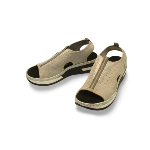 Sandały Rieker V59B5-90 szare/srebrne,tekstylne