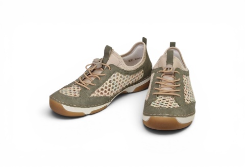 Półbuty Rieker 55960-52 morski/pastelowy krem